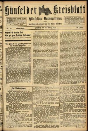 Zweite Ausgabe vom Samstag, den 17. März 1923.