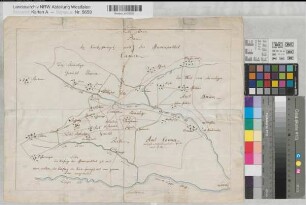 Kamen (Kamen) Kirchensprengel und Municipalität (Ortsplan) 1810 o.M. 31,5 x 42 kol. Zeichnung KSA Nr. 490