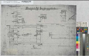 Bielefeld Hbf Empfangsgebäude: Be- und Entwässerung, Heizung, Gasleitung, Blatt 6: Grundriß 2. Obergeschoß [Kopie aus 2 Einzelblättern], M. 1:100