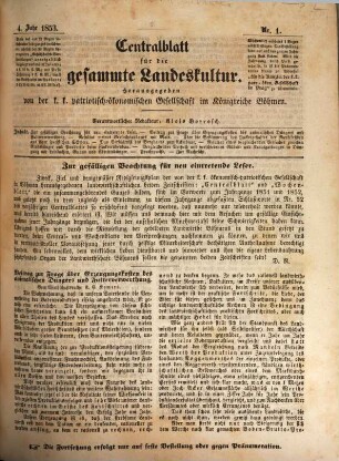 Centralblatt für die gesammte Landeskultur. 4. 1853