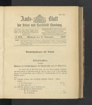 No.224, Mittwoch, den 17. September 1919