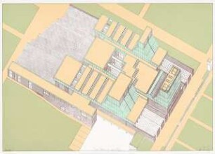 Krematorium, Berlin-Ruhleben: Isometrische Ansicht