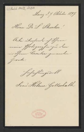 Brief an Ludwig Strecker <senior> : 07.10.1897