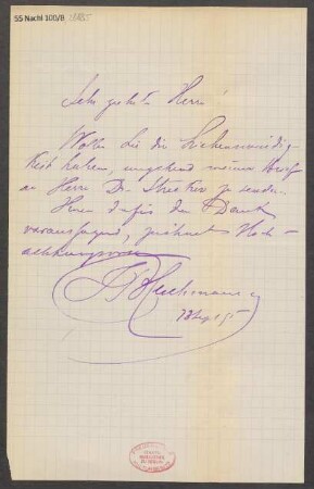Brief an B. Schott's Söhne : 13.09.1895