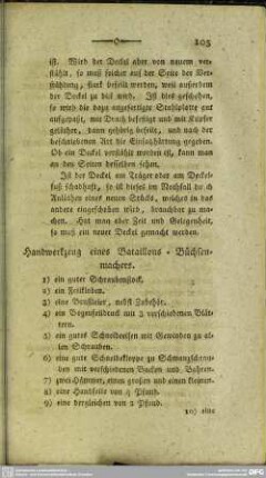 Handwerkzeug eines Bataillons-Büchsenmachers