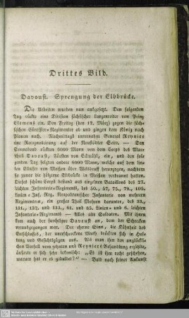 Drittes Bild. Davoust. Sprengung der Elbbrücke