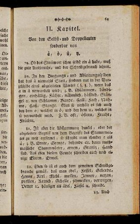 II. Kapitel. Von den Selbst- und Doppellauten sonderbar von ä, ö, ü, y.