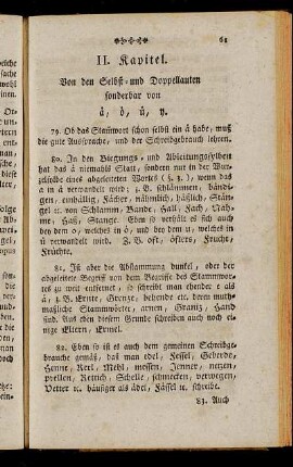 II. Kapitel. Von den Selbst- und Doppellauten sonderbar von ä, ö, ü, y.
