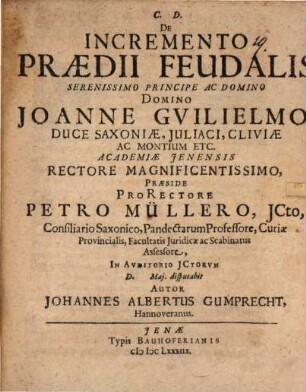 De Incremento Praedii Feudalis