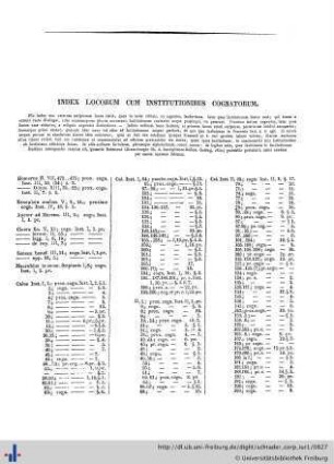 Index locorum cognatorum.