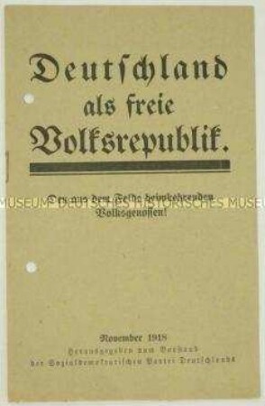 Informationsschrift der Sozialdemokratie für heimkehrende Soldaten