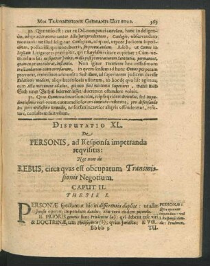 Disputatio XL. De Personis, ad Responsa impetranda requisitis.