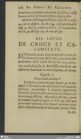 XII. Locus. De Cruce Et Calamitate