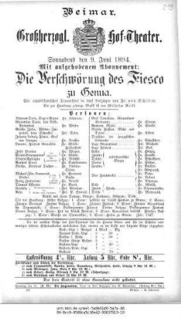 Die Verschwörung des Fiesco zu Genua