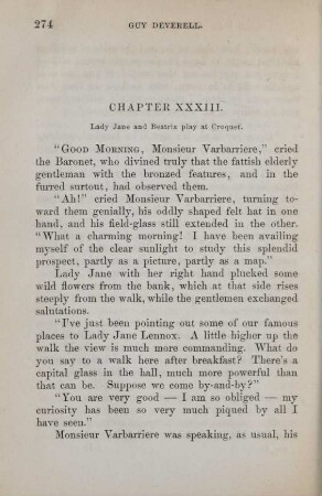 Chapter XXXIII. Lady Jane and Beatrix play at croquet