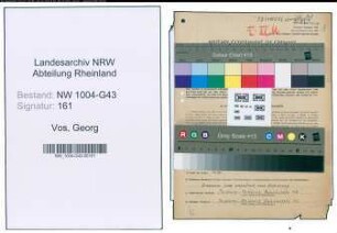 Entnazifizierung Georg Vos , geb. 20.10.1907 (Versandleiter)
