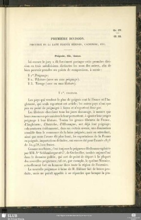 Première Division. Industrie De La Laine Peignée Mérinos, Cachemire, Etc.