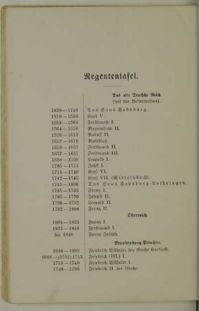 Regententafel