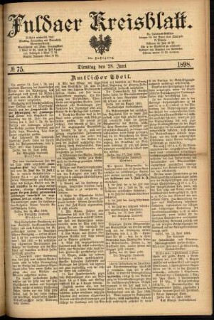 Ausgabe vom Dienstag, den 28. Juni 1898.