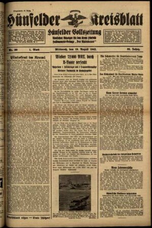 Erste Ausgabe vom Mittwoch, den 19. August 1942.