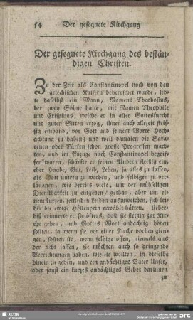 Der gesegnete Kirchgang des beständigen Christen