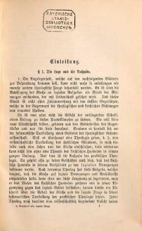 Die Mitarbeit der Kirche an der Lösung der sozialen Frage : auf Grund einer kurzgefaßten Volkswirtschaftslehre und eines Systems der christlichen Gesellschaftslehre (Sozialethik) dargestellt