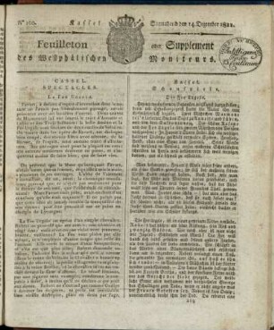 No. 100, Sonnabend den 14. Dezember 1811
