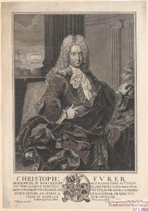 Christoph (VII.) Fürer, wirklicher Kaiserlicher Rat, Vorderer Losunger, Reichsschultheiß, Vestenpfleger etc.; geb. 11. Juli 1663; gest. 3. Mai 1732