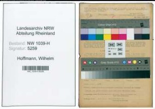 Entnazifizierung Wilhelm Hoffmann , geb. 05.03.1891 (Beamter)