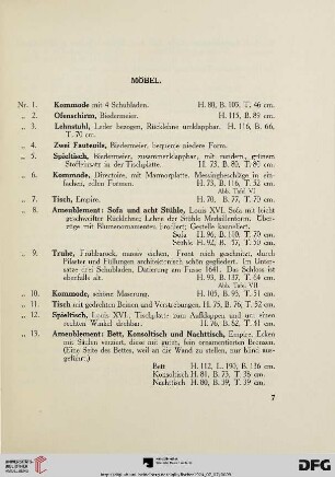Möbel, ( Nr. 1-131)