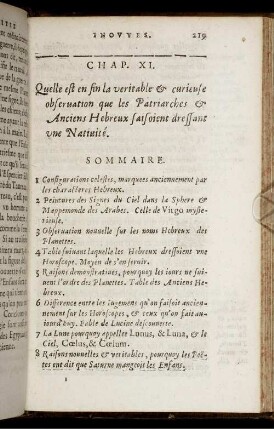 Chap. XI. Quelle est en fin la veritable & curieuse observation que les Patriarches & Anciens Hebreux faifoient dressant une Nativité.