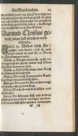 Darumb Christus gebeüt/ man soll wachen und buß thun.