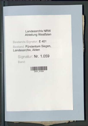 Schuldforderungen an Albrecht von Selbach genannt Lohe