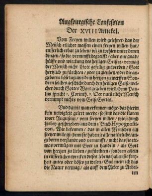 Der XVIII. Artickel.