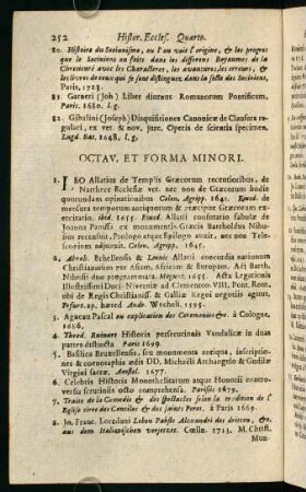 252-260, Octav. Et Forma Minori.