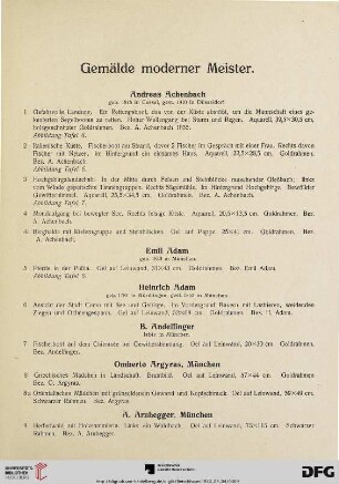 Gemälde moderner Meister (Nr. 1-300)
