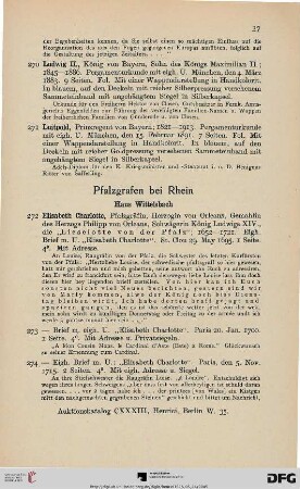 Pfalzgrafen bei Rhein (Nr. 272-284)