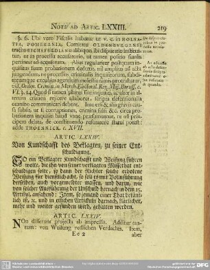 Artic. LXXIV. Von Kundschafft des Beklagten, zu seiner Entschuldigung