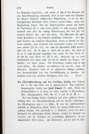 470-471 [Rezension] Schmid, Joseph, Die Osterfestberechnung auf den britischen Inseln von den Anfängen des 4. bis zum Ende des 8. Jahrhunderts