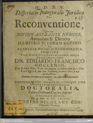 Dissertatio de reconventione