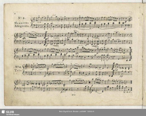Nr. 3 [Quartette, KV 170] <Menuetto Allegretto>