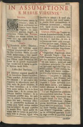 In Assumptione B. Mariae Virginis