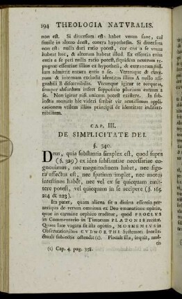 Cap. III. De Simplicitate Dei
