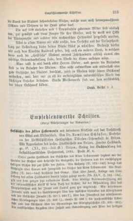 213-226 Empfehlenswerthe Schriften