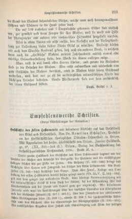 213-226 Empfehlenswerthe Schriften