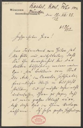 Brief an B. Schott's Söhne : 10.12.1899