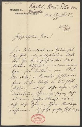 Brief an B. Schott's Söhne : 10.12.1899