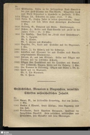 Geschichtliches, Memoiren u. Biographien, vermischte Schriften wissenschaftlichen Inhalts