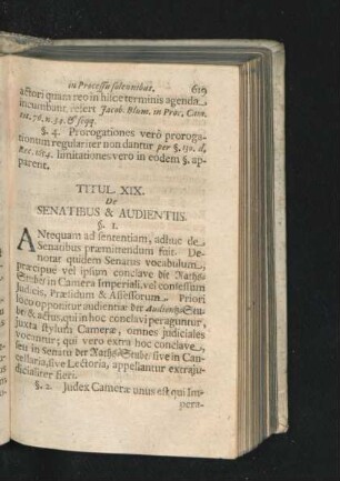 Titul. XIX. De Senatibus & Audientiis.