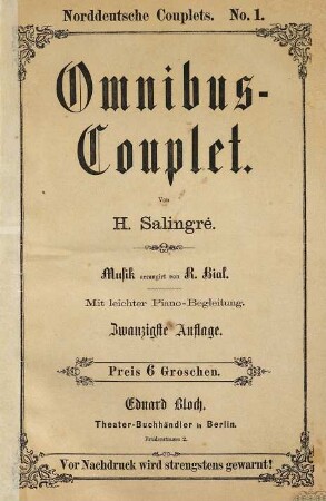 Omnibus-Couplet : mit leichter Piano-Begleitung